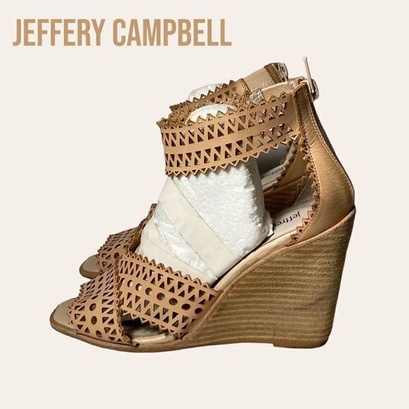Jeffery Campbell Besante Strappy Wedges Size 7.5 - Picture 1 of 8